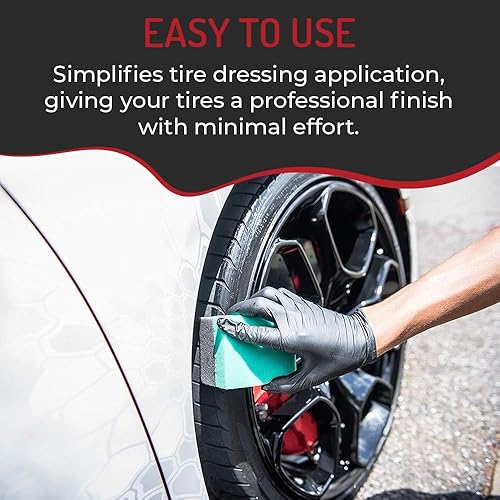 Miniatura 4 de Hi-Tech Paquete de 12 aplicadores de vendaje de neumáticos, duraderos y reutilizables, contorneados para brillo de neumáticos y esponja para vestir