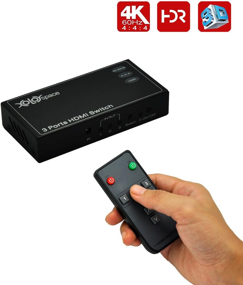 XOLORspace 23031 3x1 HDMI Switch 4K 60HZ HDR