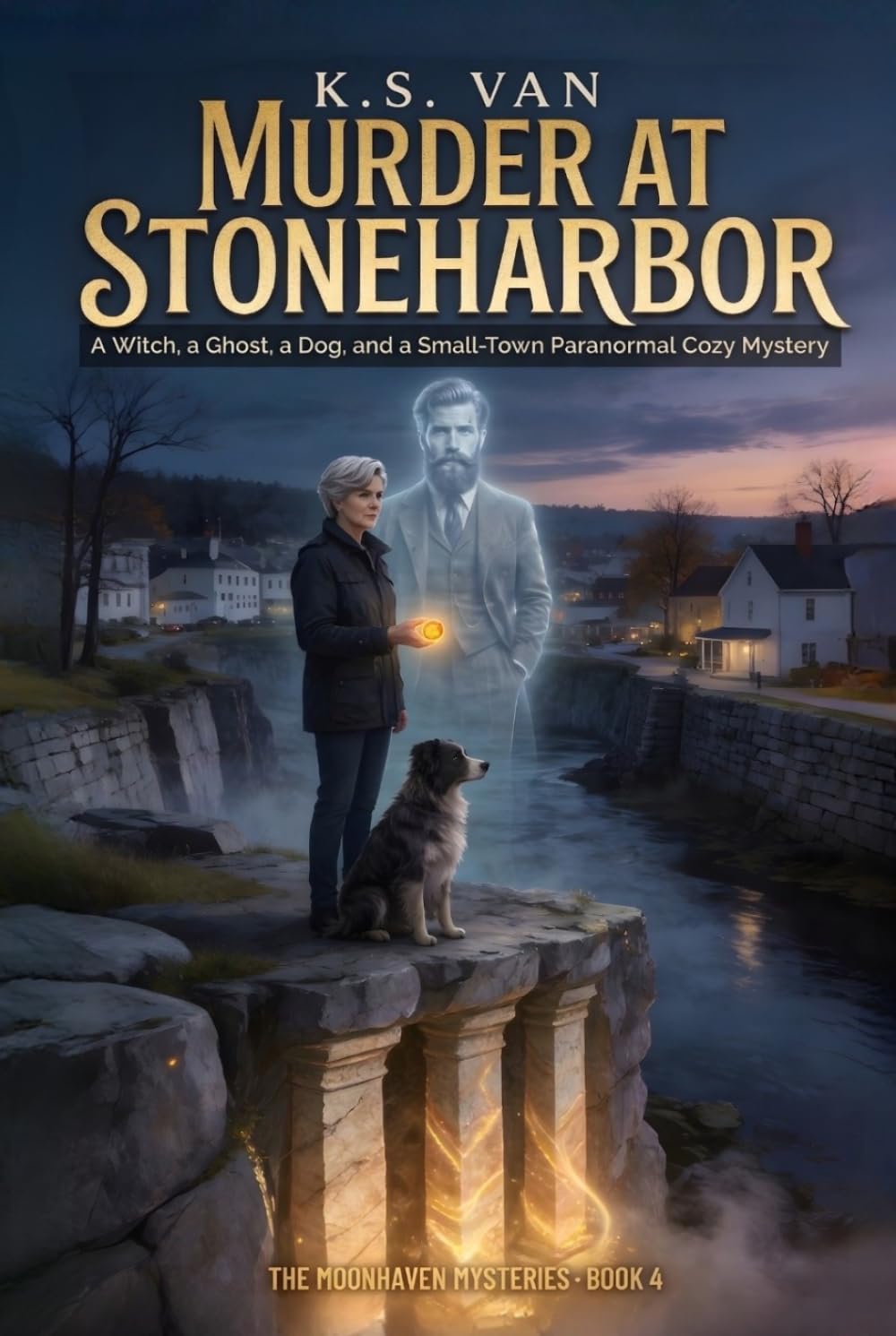 Murder at Stoneharbor: A Witch, a Ghost, a Dog, and a Small‑Town Paranormal Cozy Mystery (The Moonhaven Mysteries)