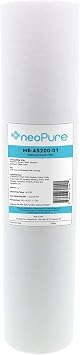 Neo-Pure MB-45200 Series Sediment Depth Filter, 20 Inch, and various Microns, Polypropylene, NSF Listed