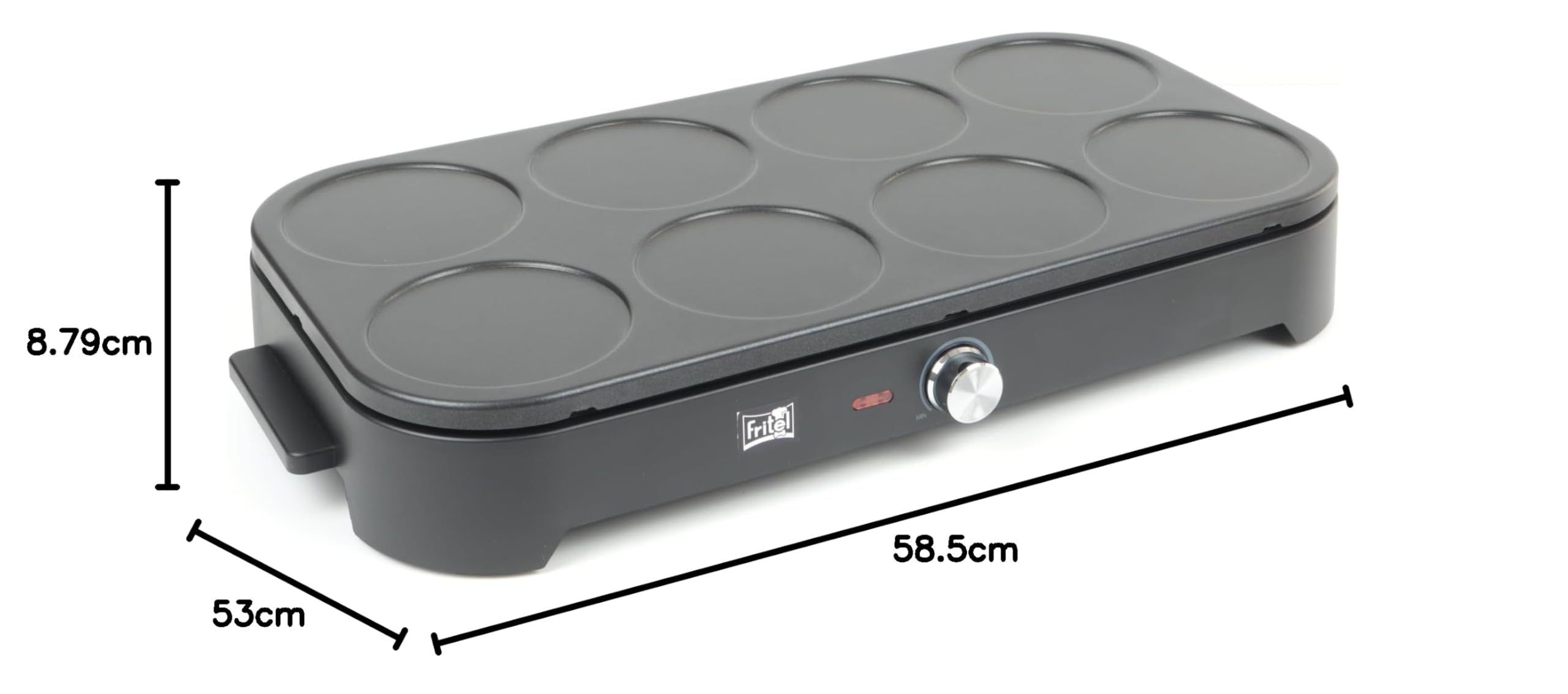 Fritel PM 2260 Pancake Maker - crêpière - sucré ou salé - 8 pièces par cuisson - petites crêpes de 15 cm de diamètre - Sans PFAS - 1500 watts - 1 à 8 personnes