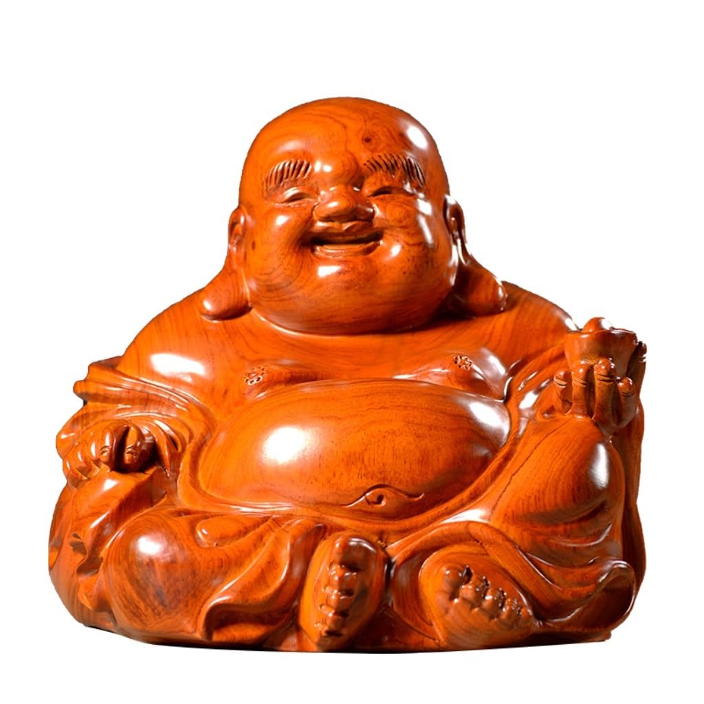 Posąg Buddy do wnętrz Figurka Buddy Ozdoby z drewna palisandrowego Budda Maitreya Dekoracja domu Figurka Buddy Ozdoby z litego drewna Medytująca Statua Buddy Figurka Rzeźba