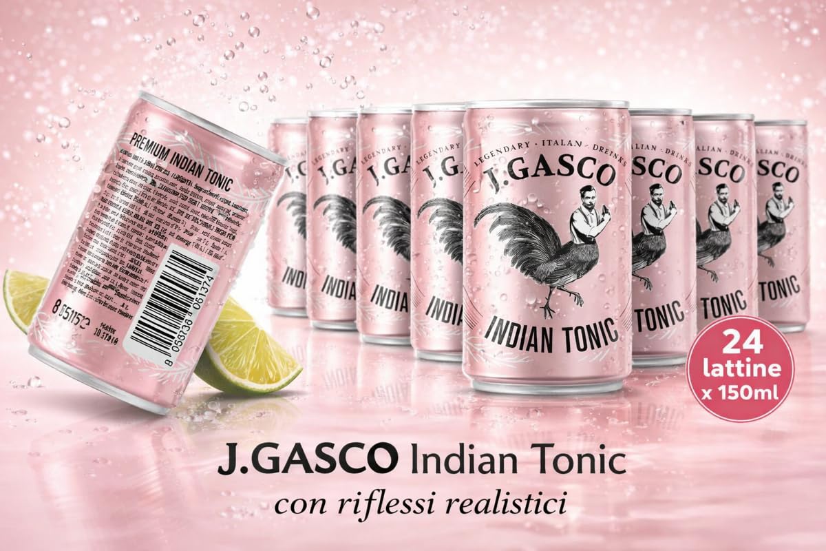 CG94 - J.GASCO Indian Tonic Water 24 Lattine da 150ml Made in Italy