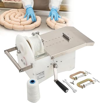 Commercial Stainless Steel Manual Hand-Rolling Sausage Tying & Knotting Machine 0-45mm, Commercial Sausage Linker Machine for Restaurant