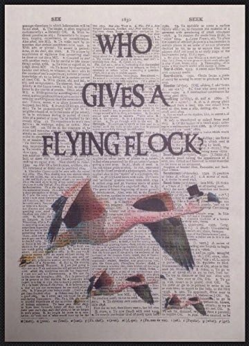 Flamingo Quote Funny Quirky Vintage Dictionary Page Wall Art Print Picture Pink Bird Animal