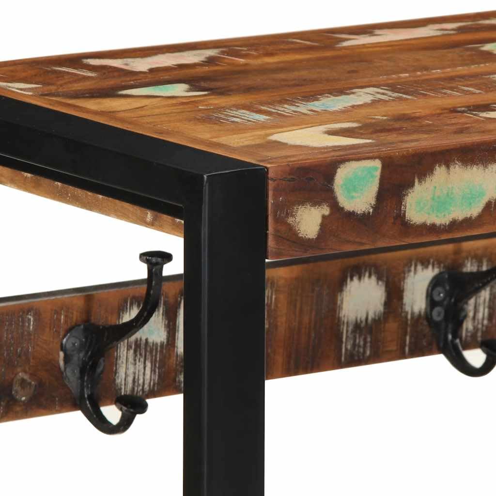 vidaXL Perchero multicolor madera maciza reciclada 80x35x35 cm
