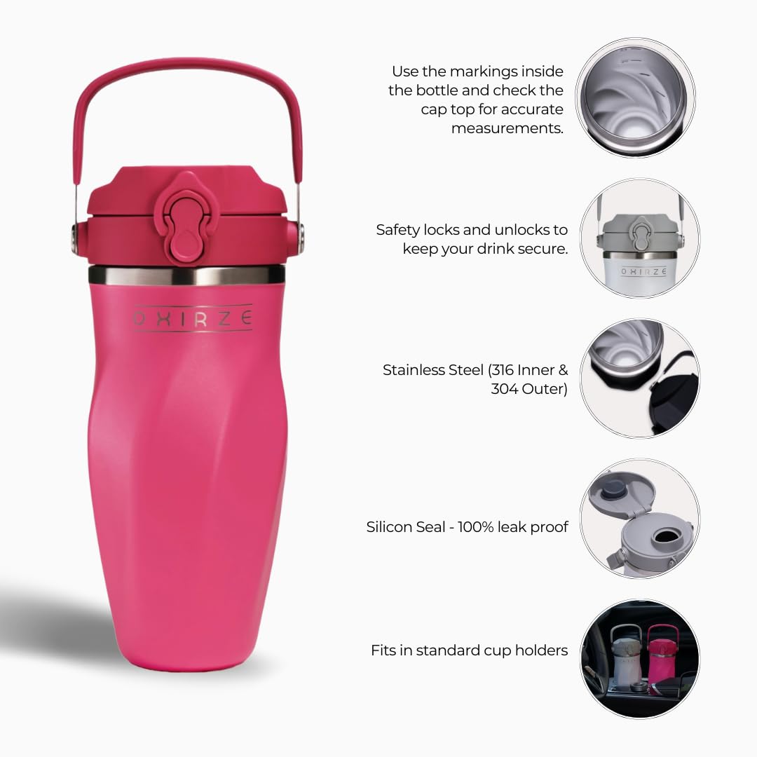 Shaker-Flasche für Proteinmischungen - Doppelwandiger Edelstahl, für Shakes, Wasser, Smoothies, Cocktails - auslaufsicher, 737.1 g, kupferisolierter Mixbecher, BPA-frei, kein Mixwerkzeug nötig