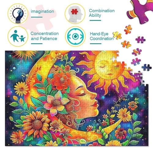 Rompecabezas de galaxia de 1000 piezas para adultos juego educativo de sol y luna mar y montaña 3