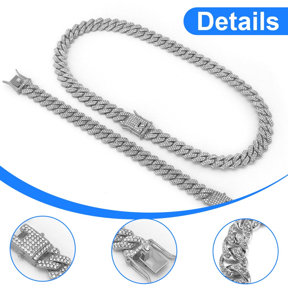 2 Catene Cubane Uomo Iced Out - Con Zirconi 12mm | Hip Hop Miami Style - Foto 5