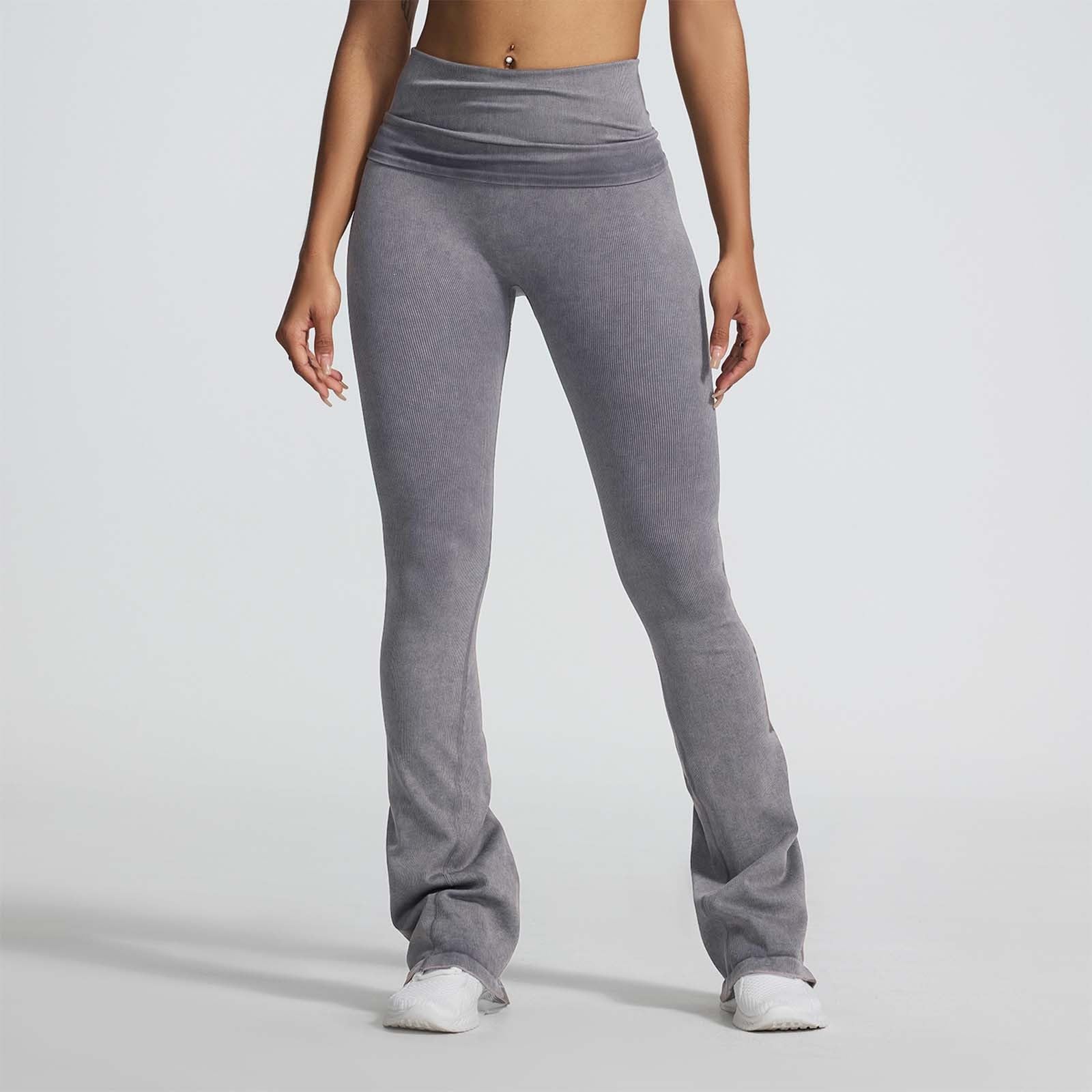 Générique Pantalon Yoga Femme Fluide Bas De Jogging Bootcut Hosen avec Poches Pants Fitness Danse Jogginghose Sportswear Femmes Legging Évasé Taille Haute Contrôle du Ventre