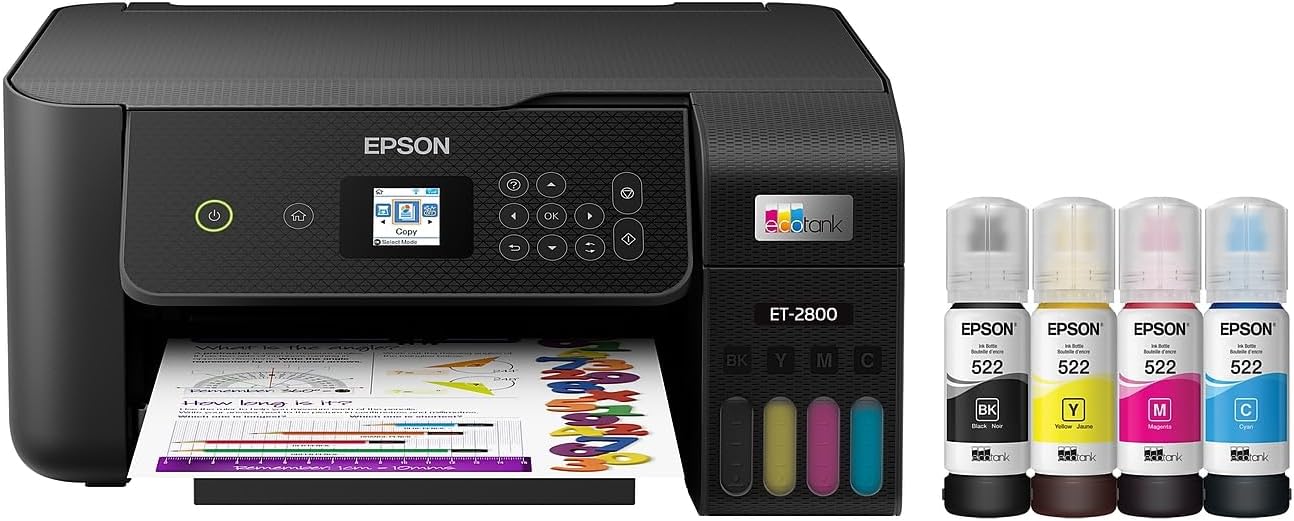 Amazon.com: Epson EcoTank ET-2800 Wireless Color All-in-One Cartridge ...