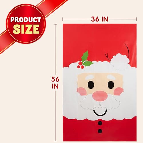 Miniatura 7 de JOYIN 3 bolsas de regalo de Papá Noel jumbo de 56 x 36 pulgadas con etiquetas de regalo para temporada de Navidad, regalos, regalos festivos,