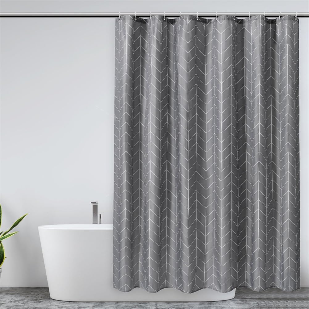 Lkw Ogechi 240x200 CM Polyester Shower Curtains Arrowhead, Grey Quick-Drying Bathroom Curtain, 200 CM Drop Waterproof Weighted Wet Room Shower Curtain, Washable Mould Proof Bathroom Curtains