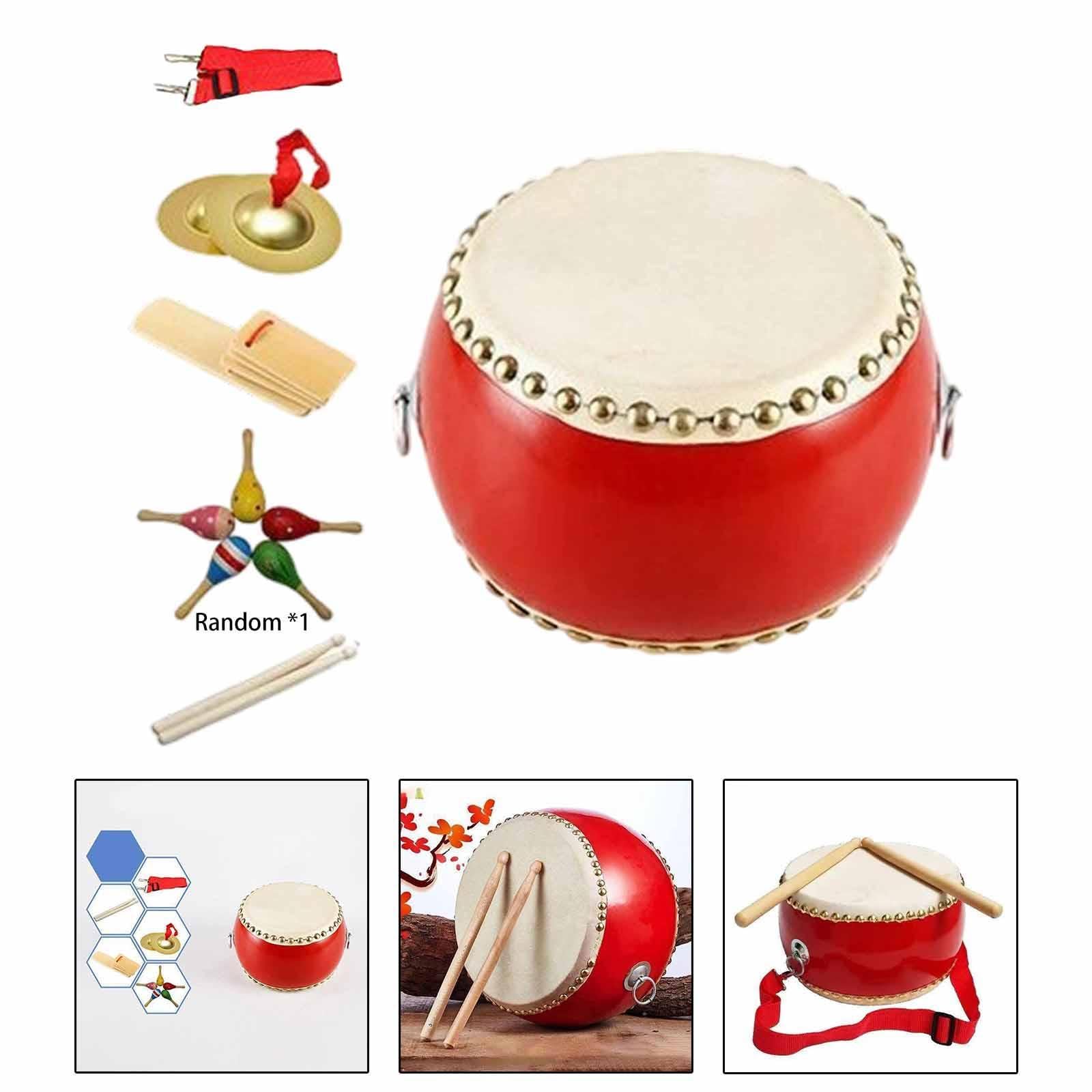 Set di Batteria in Legno per Bambini, Educativo, Tamburo da 17 Cm, Regalo di Compleanno per Bambini