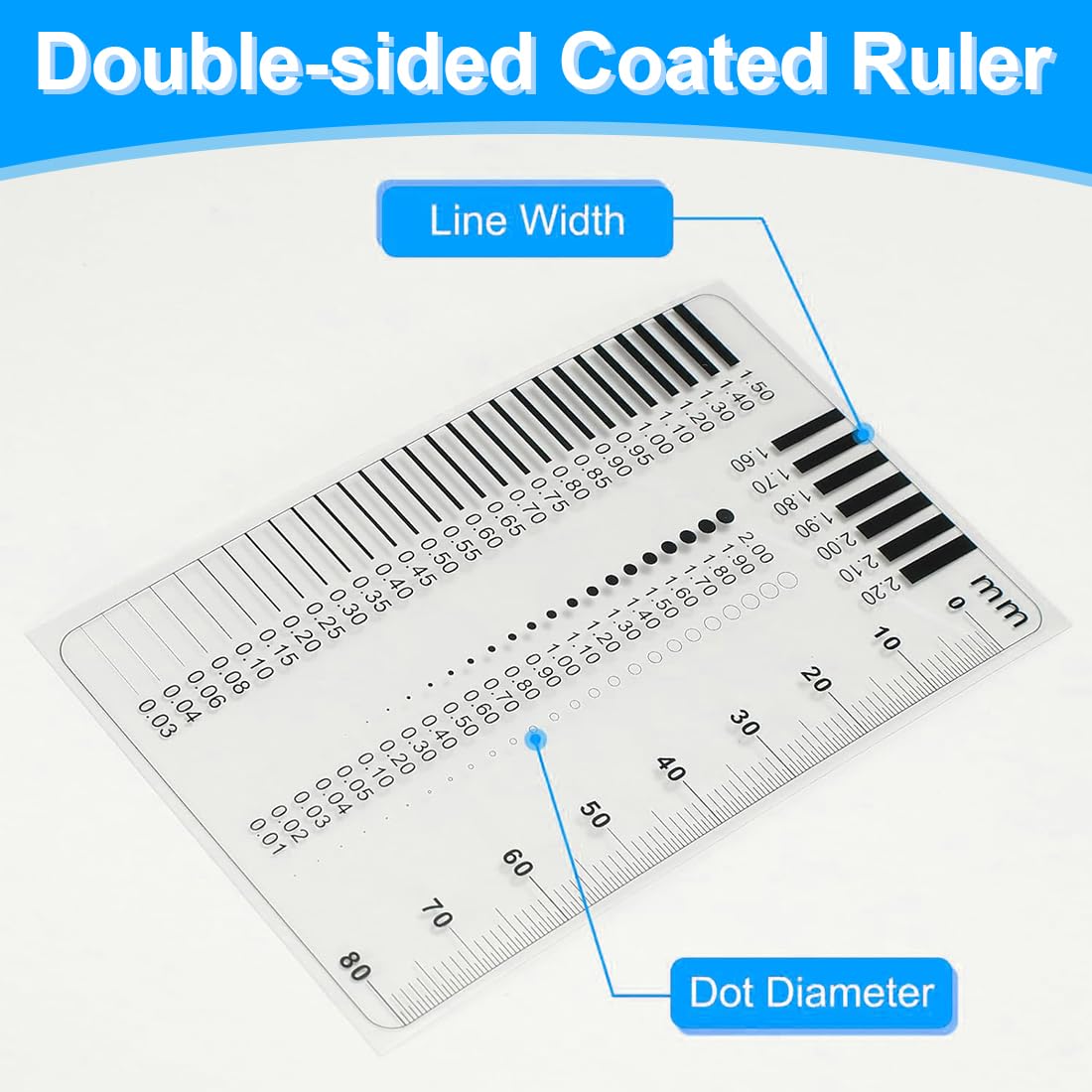 2 pezzi Set professionale di righelli per misurare le crepe - Plastica flessibile trasparente, Fessurimetro, Fessurimetri per Crepe, Équipement d'experts, ideale per artigiani e esperti