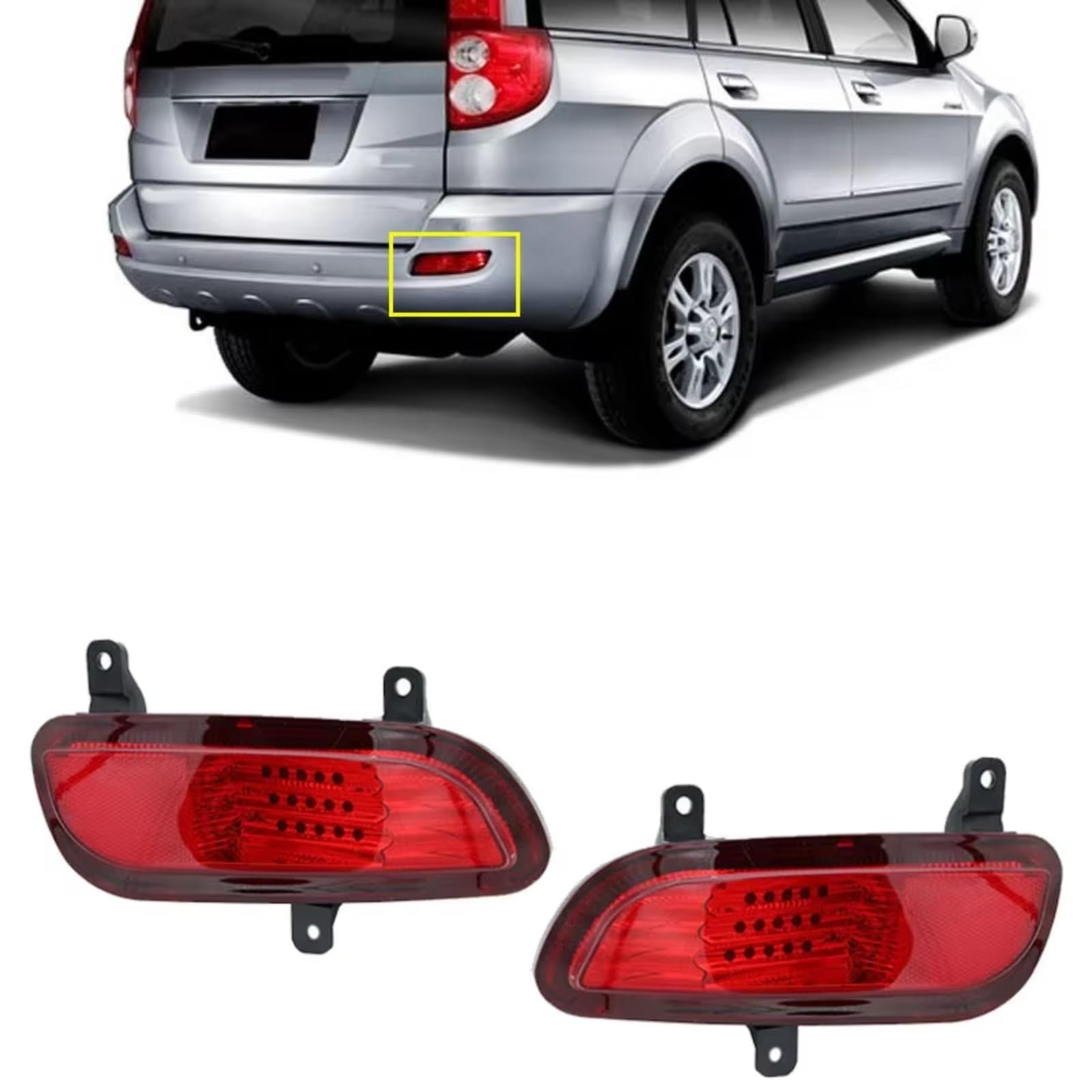 Compatible Con Great Para Wall Hover Para Haval H5Reflector Luz Trasera Advertencia Freno Antiniebla Estacionamiento Trasera Izquierda Derecha Piezas Automóvil luces advertencia traseras(Left)