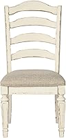 Vista 10 de Signature Design by Ashley Realyn - Silla tapizada para comedor, 2 unidades, color blanco antiguo