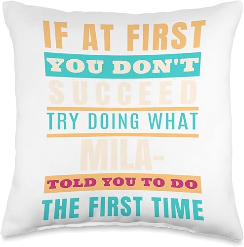 Milagros - Almohada personalizada con nombre, 16 x 16 pulgadas, multicolor