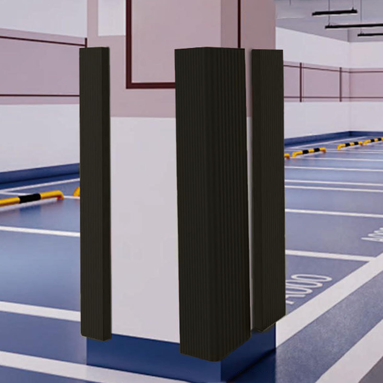 Protector Pared Garaje Autoadhesivos, Protector Columnas Garaje, Protectors Pared Garajes, Protección para Borde de Puerta del Coche Black 11.8x78.7in/30x200cm 3PCS