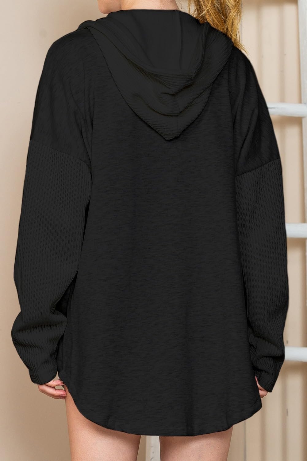 SHEWIN Oversized Sweatshirt for Women Loose Fit Casual Long Sleeve Button Hooded Sweatshirts Hoodies with Pocket - Image 7