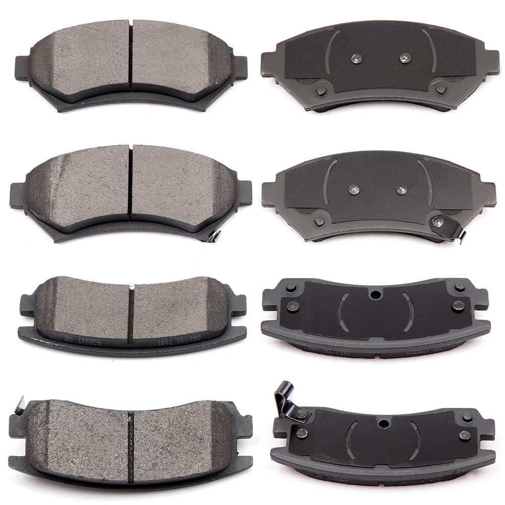 ECCPP D699-7574 D698-7387 Front & Rear Ceramic Disc Brake Pad Set Fit For Buick Century 2004-2005,For Buick Regal 1997-2004,For Chevrolet Impala 2000-2005,For Chevrolet Monte Carlo 2000-2005