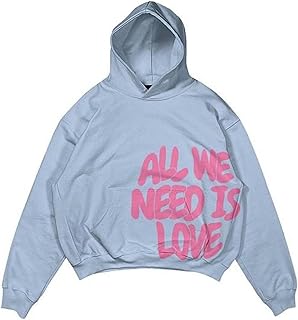 2025 Sudadera Colorida para Hombre Estampado de Letras Hip Hop Sudadera con Capucha de Gran Tamaño Suéter Casual Baggy-Gothic Sudadera Amarilla Hombre