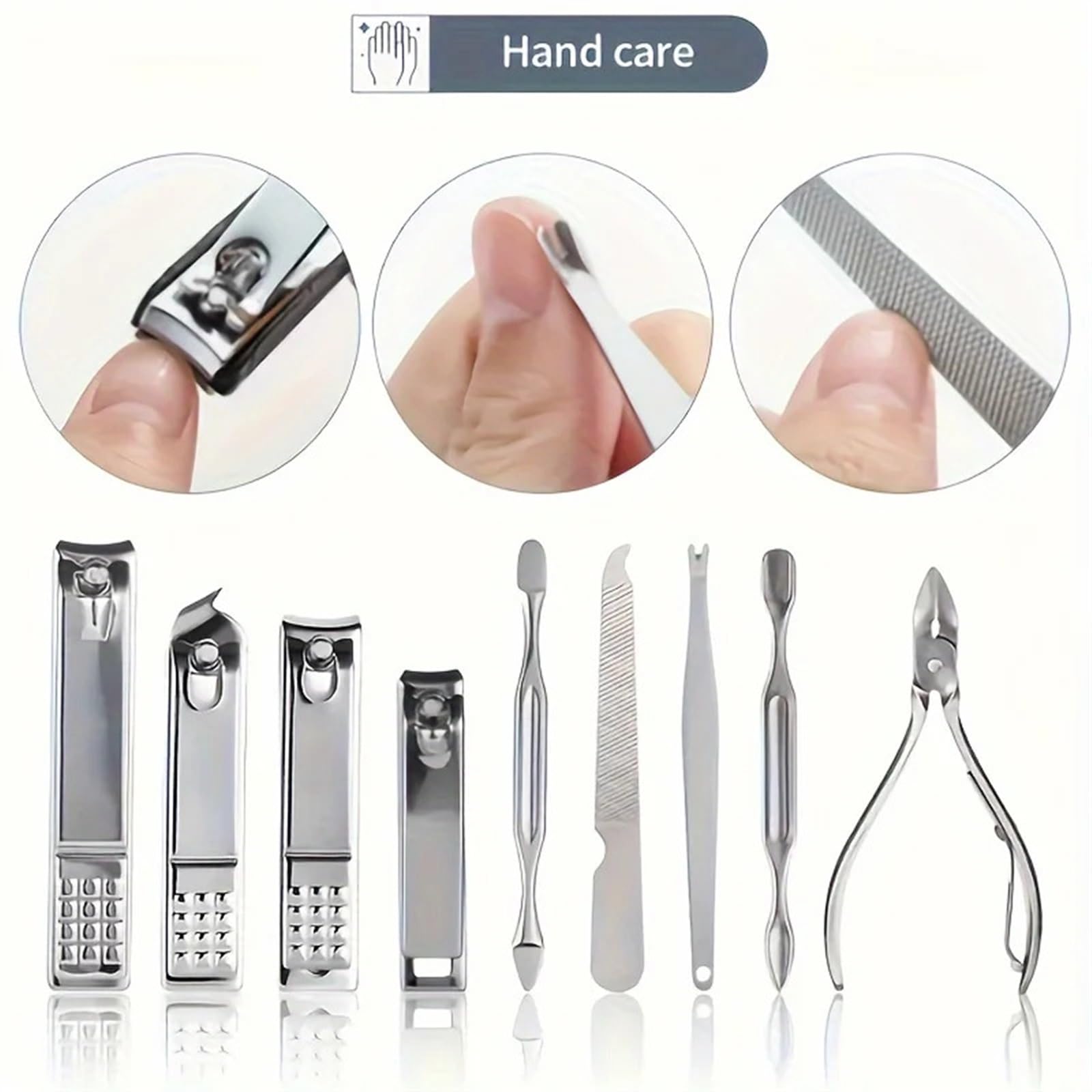 Set de Manicura Juego de 26 cortaúñas de Acero Inoxidable for el hogar, Cortador de uñas con Caja, Herramientas for manicura y pedicura Manicura Kit(Negro)