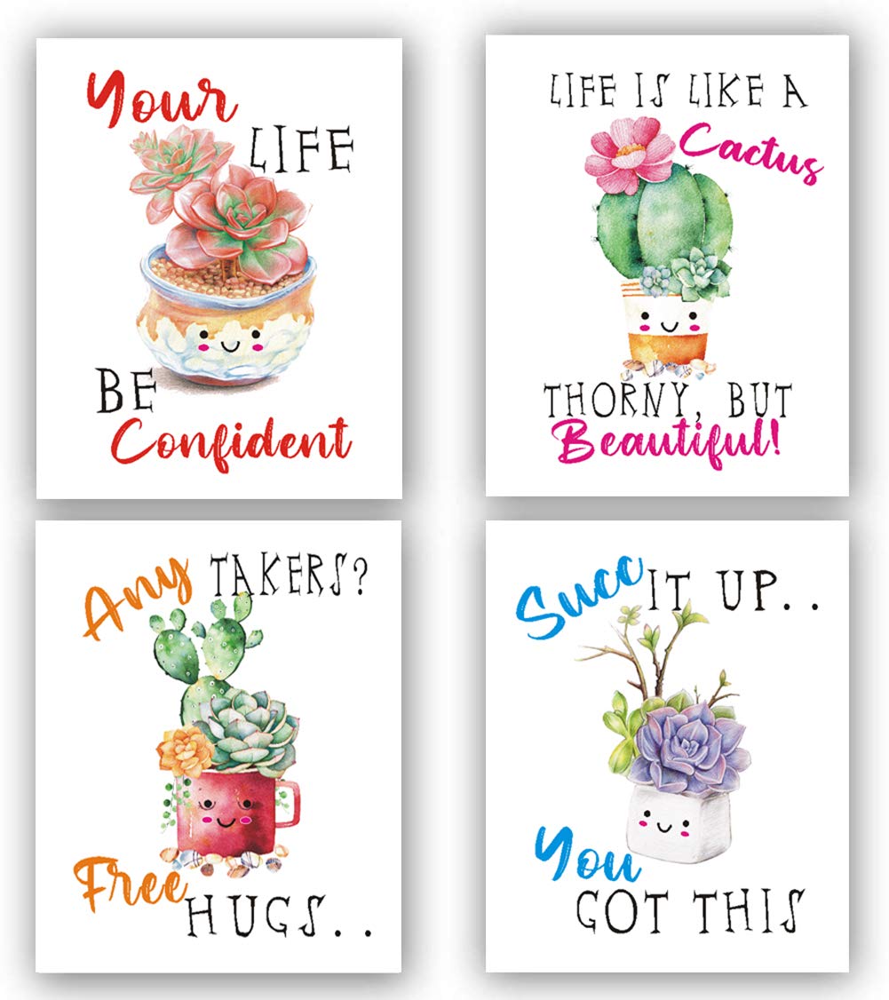 Adorable Cactus Succulent Uplifting Wall Art Decor Sayings,Kids  Inspirational Decor,Cactus Wall Art - Inspirational Wall Art for Kids -  Funny inspirational Quotes Painting Art - Succulent Botani : Amazon.ae