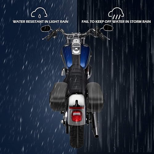 Miniatura 6 de Bolsa de sillín de motocicleta de crucero impermeable bolsa de lona lateral de cuero para deportista, utilizada para Shadow, para Yamaha Vstar.