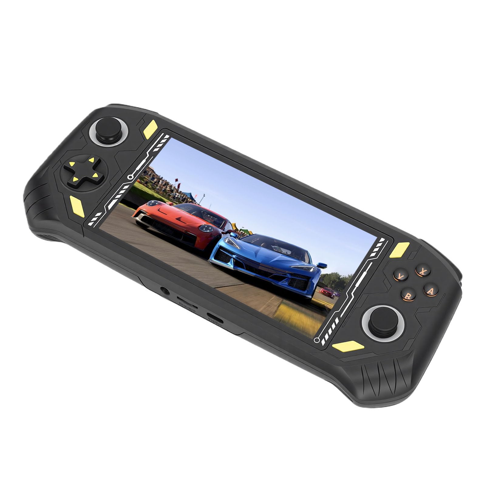 Console di Gioco Portatile, Schermo da 5,5 Pollici, 2G RAM, Chip Quad Core RK3562, Lettore di Gioco Portatile Ricaricabile con Due Controller e Porta , per Giochi Multi (Nera)