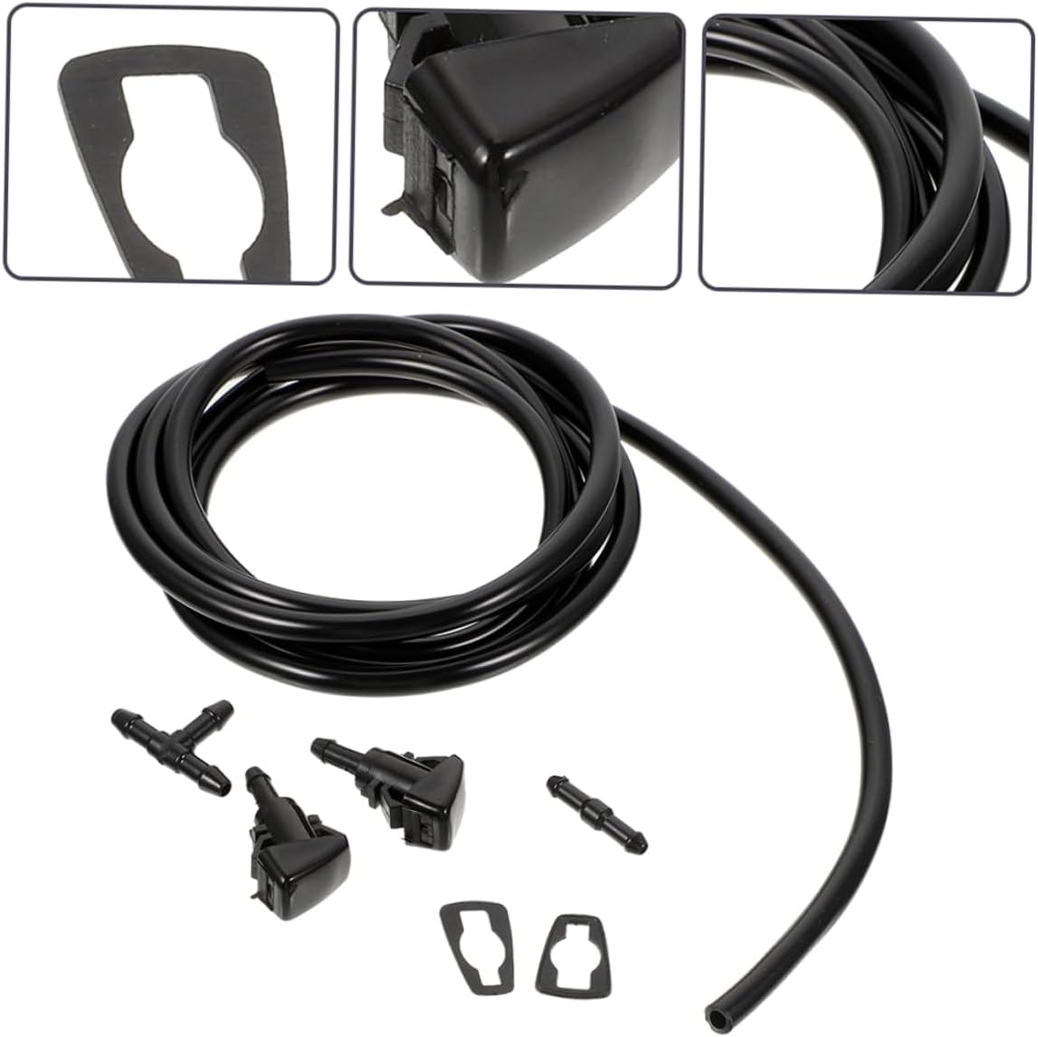 Zerodeko 2Pcs Windshield Wiper Fluid Hose Flexible Washer Hose for Durable Automotive Windshield Cleaning Tubing for Easy Installation