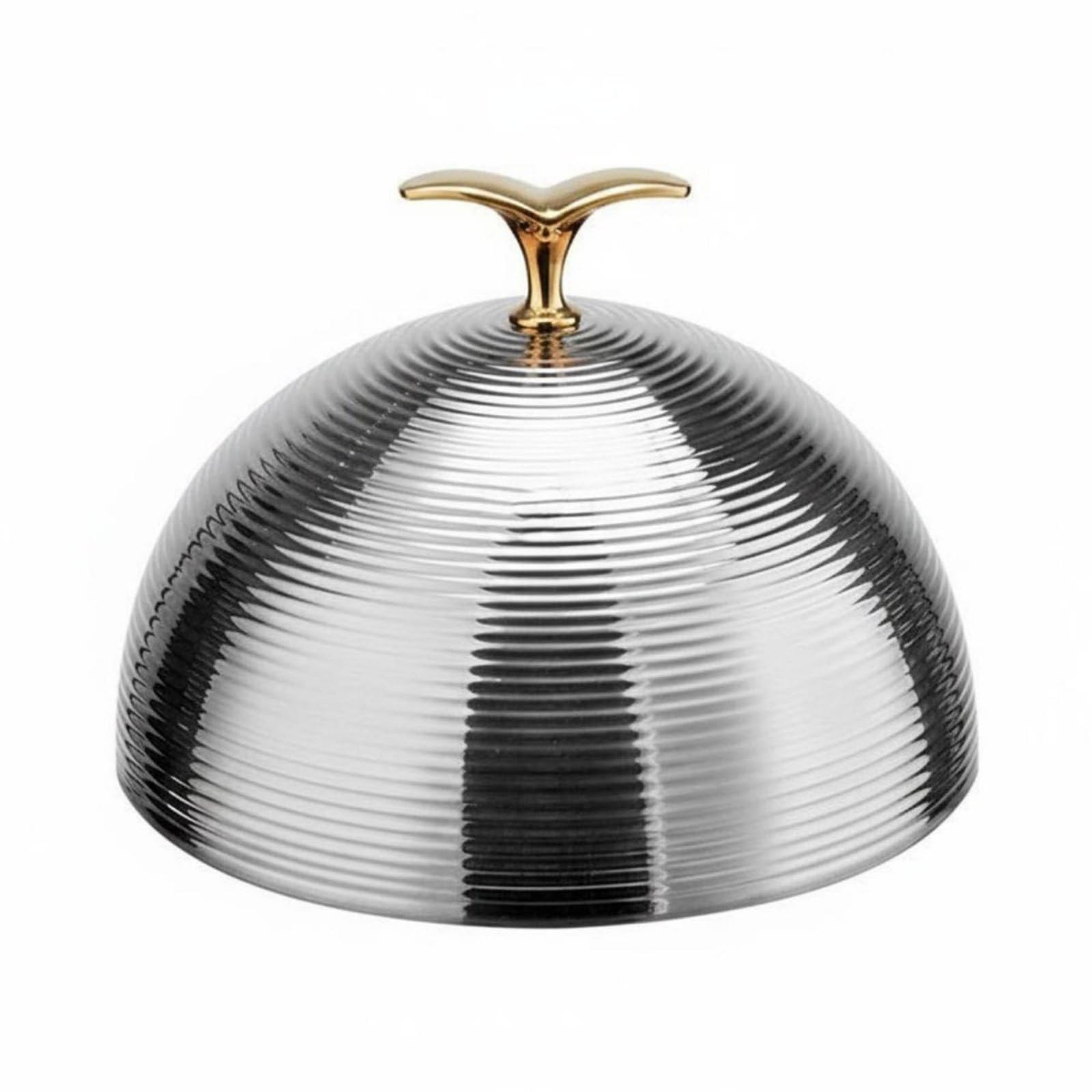 Cubierta para Plato de Acero Inoxidable Campana para Comida Tapa de Bandeja Cloche para Servir con Acabado Resistente al Deslustre Función de, Oro Rosa, 35CM