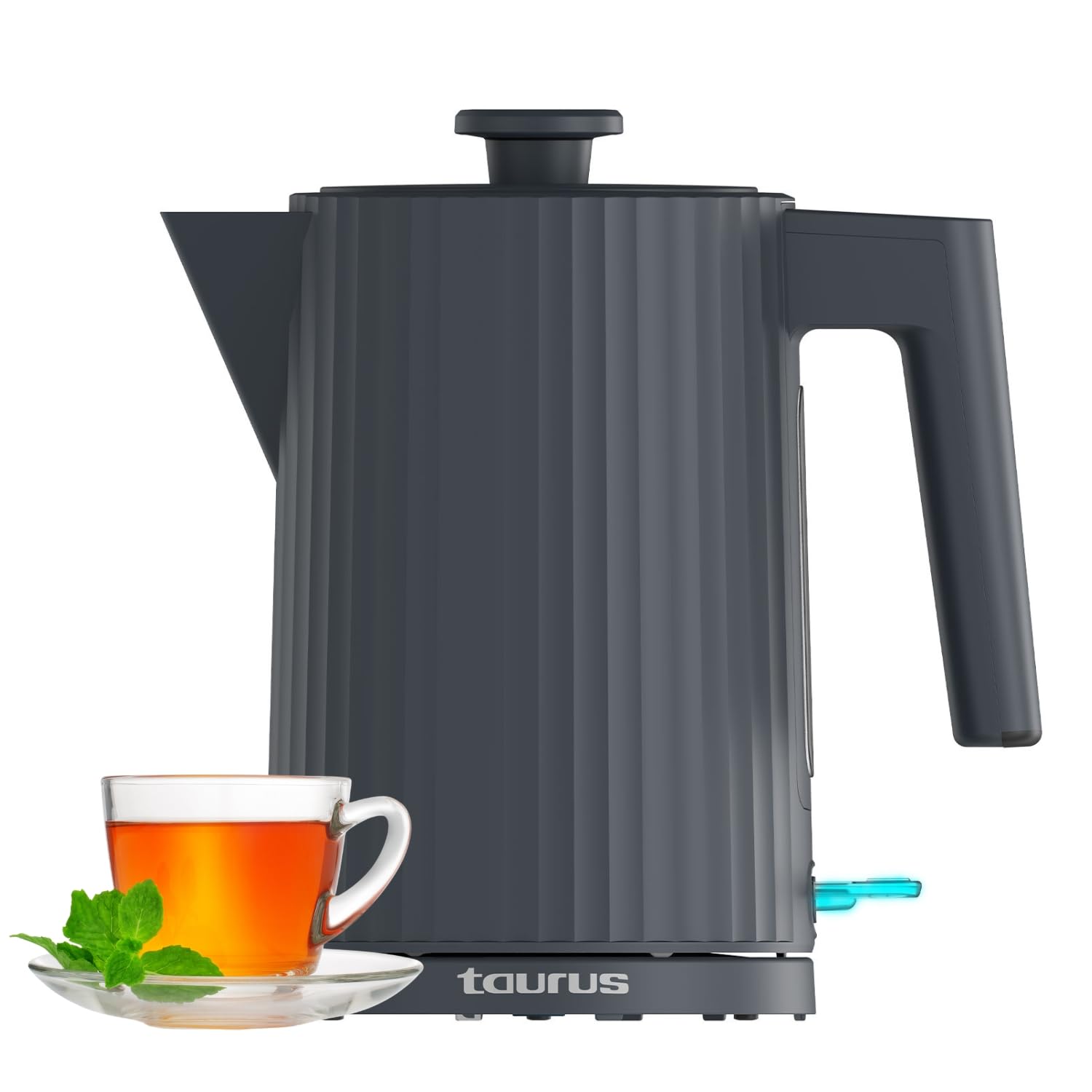 Taurus – Hervidor de Agua Eléctrico Jonic Tea, 2200W, 1,7L, Ebullición Rápida, Base 360º, Apagado Automático, Filtro Antical Extraíble, Indicador Nivel Agua, Sin BPA, Recogecables, Ergonómico, Negro