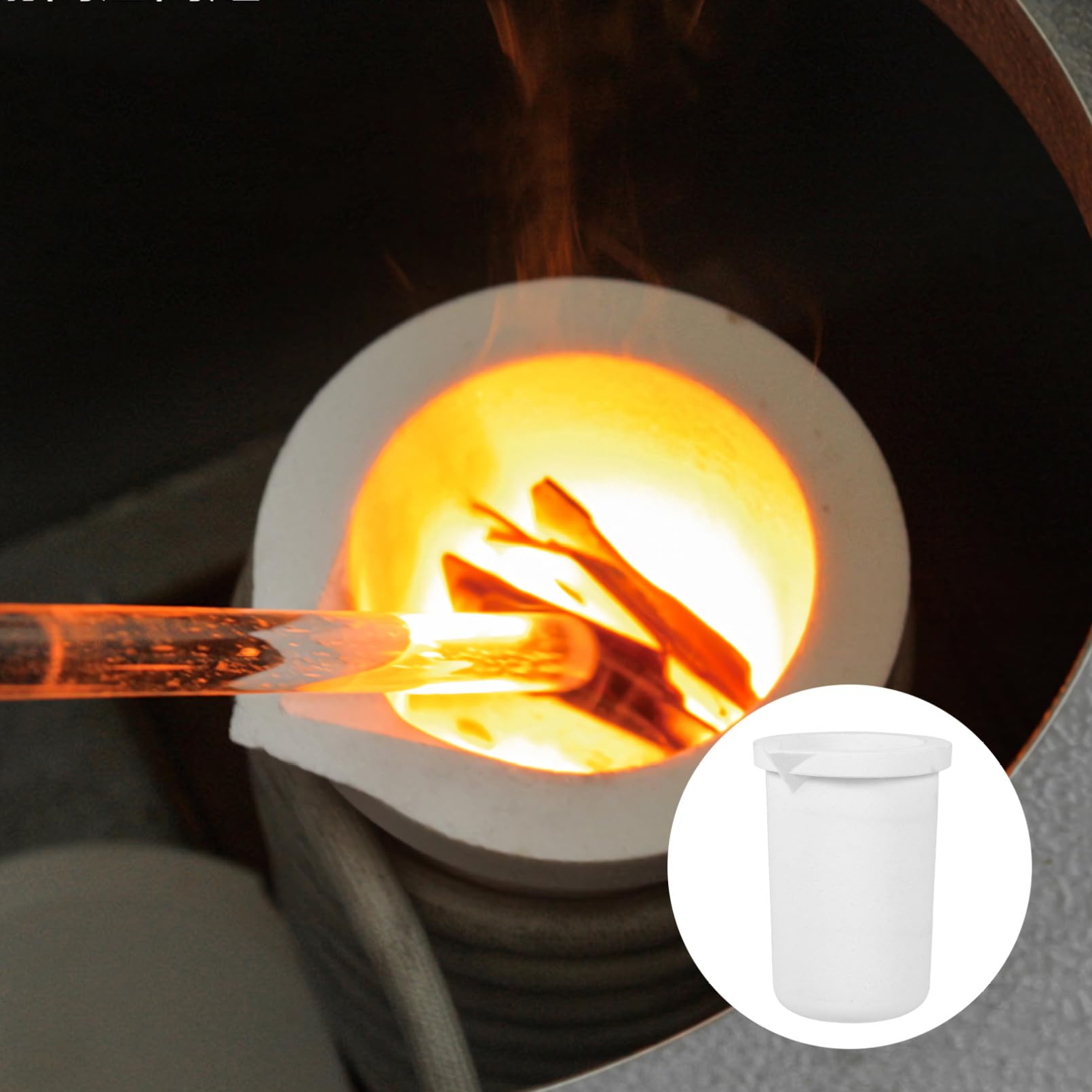 Alipis Crogiolo di Fusione in Quarzo da 2 kg Crogiolo in Ceramica ad Alta Purezza Resistente a Temperature Elevate e Corrosione Strumento per Fusione Metalli Preziosi e Leghe per