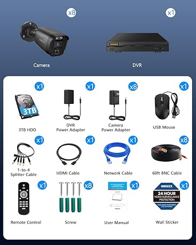 Miniatura 9 de Sistema de cámara de seguridad con cable de definición Full HD de 5MP Cámaras de vigilancia al aire libre Sistema de seguridad para el hogar CCTV