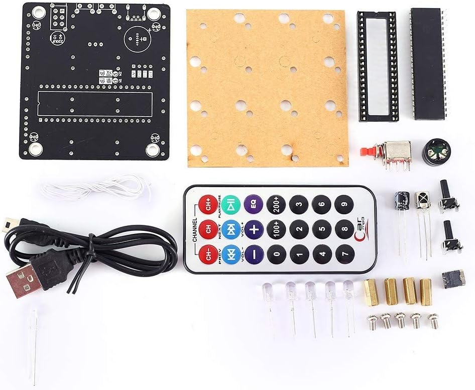 LED Electronic DIY Soldering Kit,3D 4 RGB LED Cube Colorful RGB Light Electronic Assemblingg Kit W/Remote Control 4x4x4 LED Light Cube DIY Electronics Kit