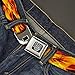 Buckle-Down Seatbelt Belt - Flames Vivid Black/Orange - 1.5