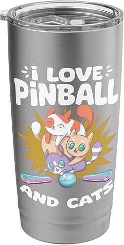 Miniatura 9 de Pinball and Cats 90s Nostalgia Pinball Wizard Pet Cat Lover Stainless Steel Insulated Tumbler Black,Brushed