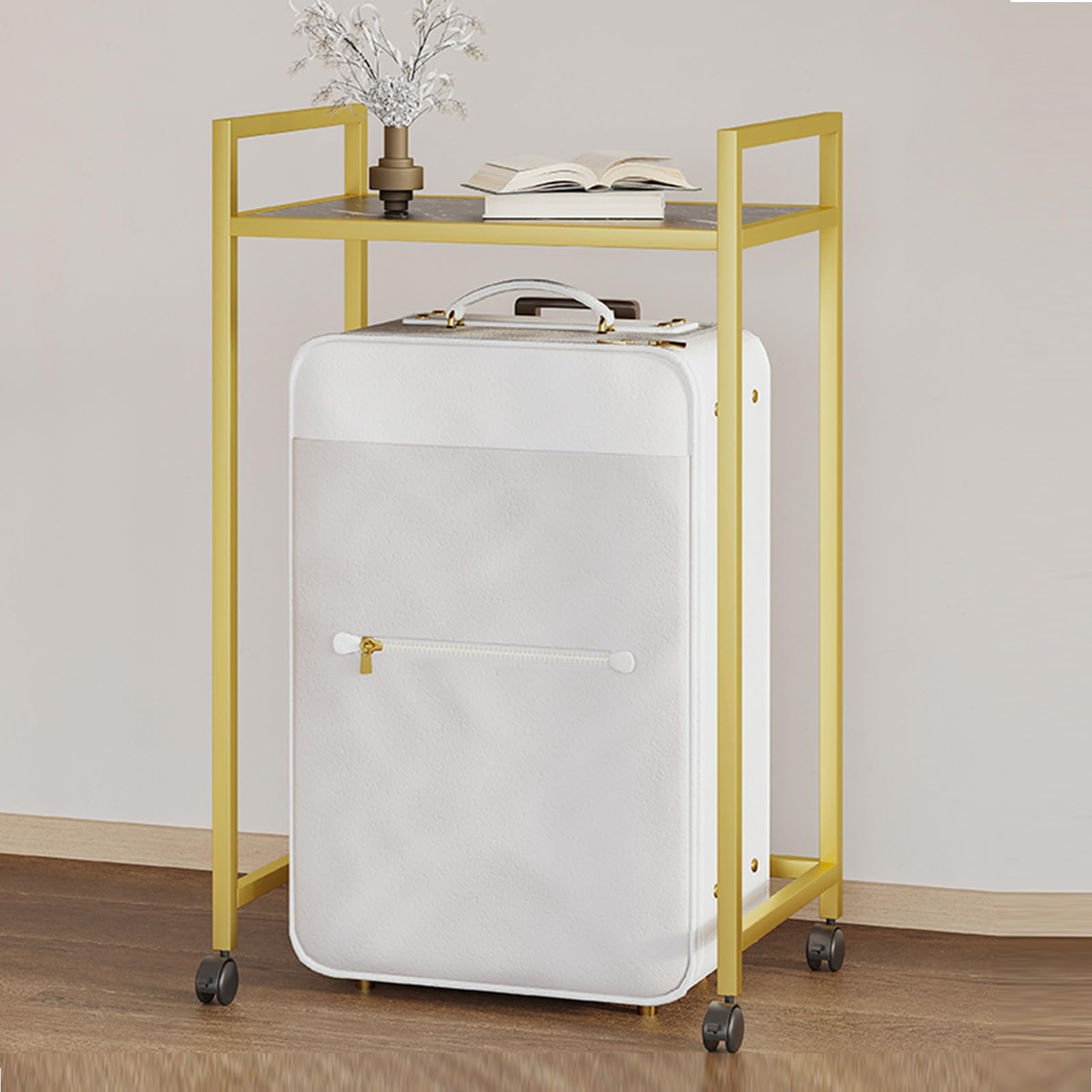 Soporte para maletas con ruedas, portaequipajes móvil para hoteles, habitaciones de invitados, diseño que ahorra espacio