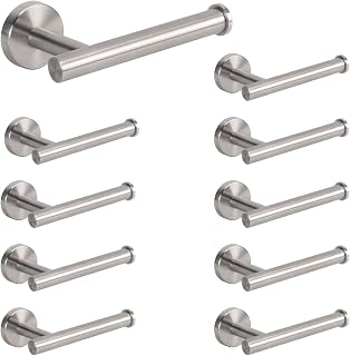 NearMoon Bathroom Toilet Paper Holder, Premium SUS304 Stainless Steel Rustproof Wall Mounted Toilet Roll Holder for Bathroom, Kitchen (10 Pack, Brushed Nickel)