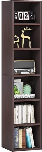 LITTLE TREE Estantería estrecha de 70.9 pulgadas de alto, estantería esquinera de 6 niveles, organizador de almacenamiento para espacios pequeños,