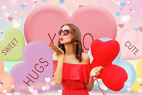 Miniatura 5 de SJOLOON Telón de fondo para el día de San Valentín, fondo de fotos de corazón rosa para decoración de fiesta de San Valentín, suministros de