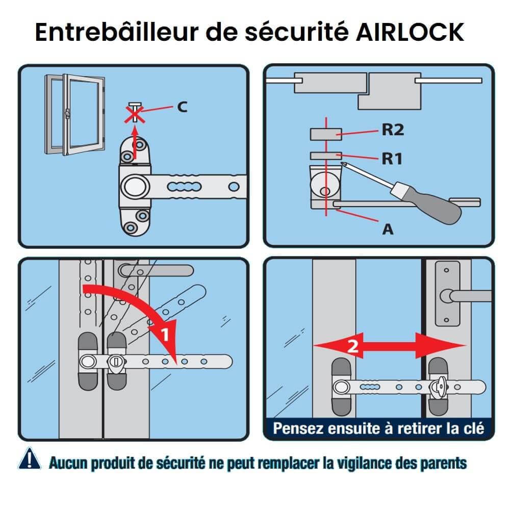 Socona L6C Entrebâilleur à clefs pour fenêtres Blanc