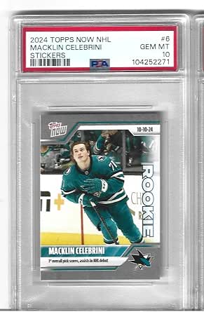 Amazon.com: Graded Psa 10 Macklin Celebrini Hockey Rookie Card 2024