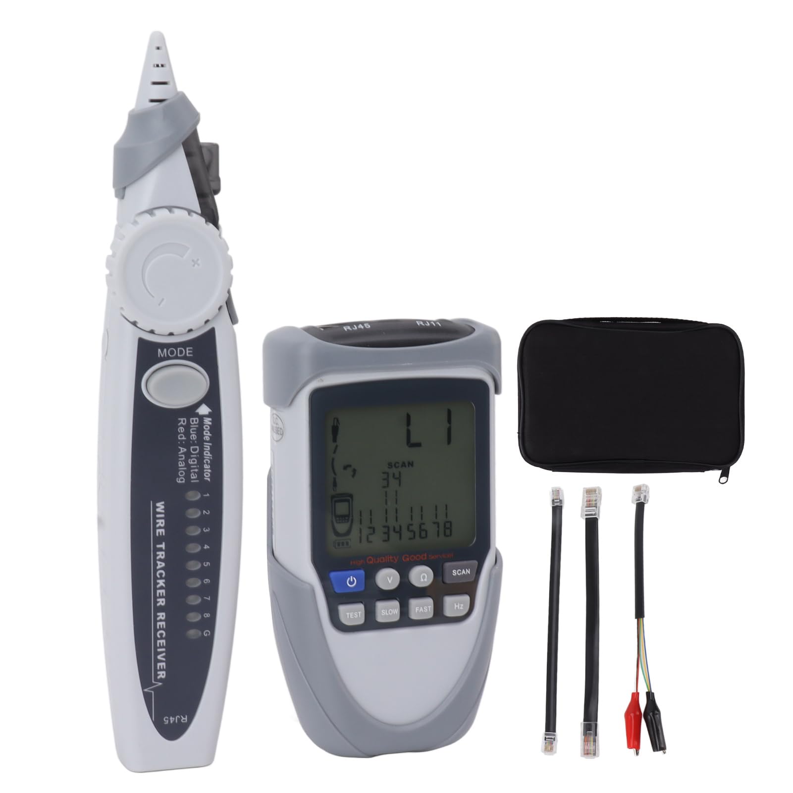 Cable Tracer LCD Display Line Finder Poe Battery Voltage Measurement Cable Tester for Network Maintenance