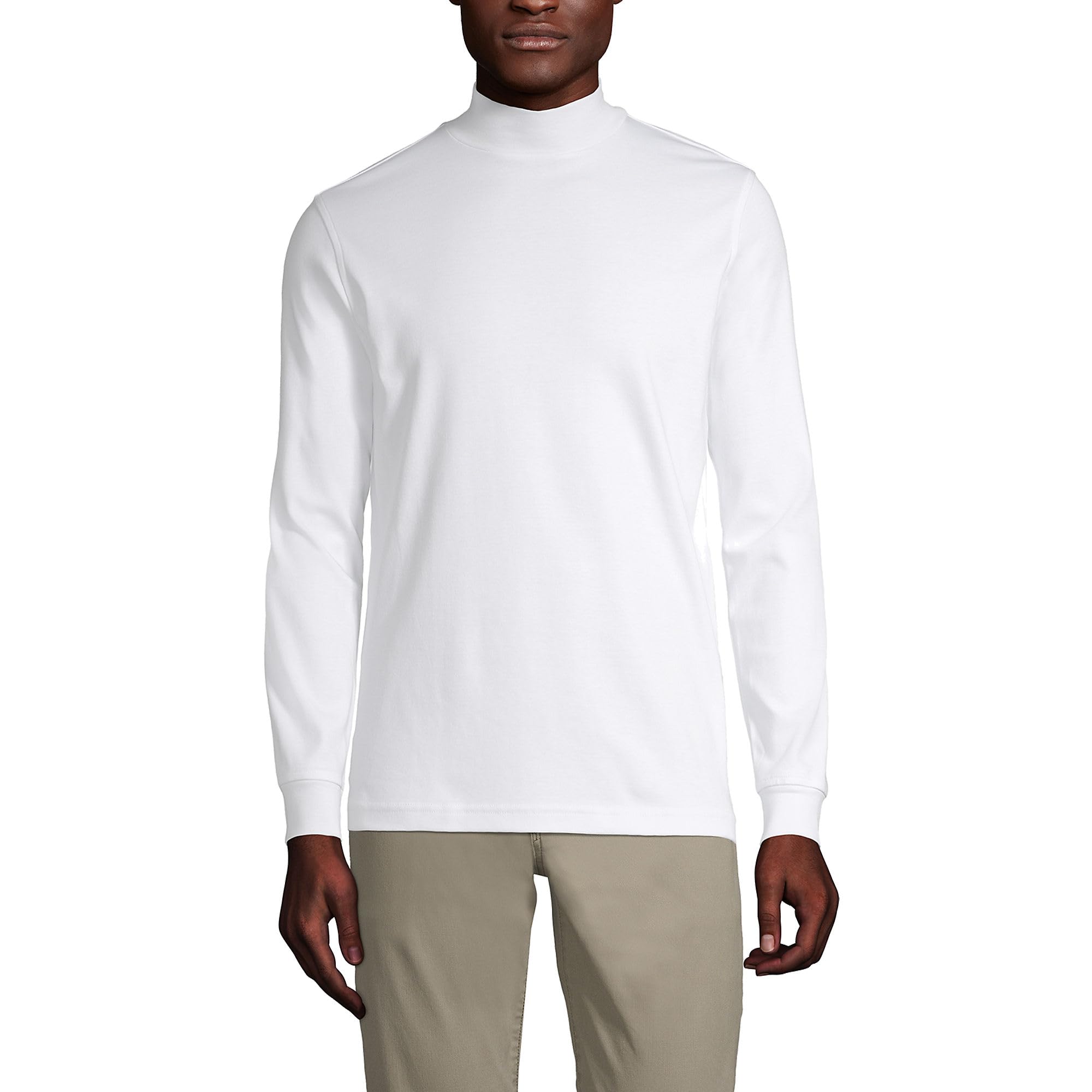 Lands' End Men's American-Grown Supima Cotton Mock Turtleneck Shirt