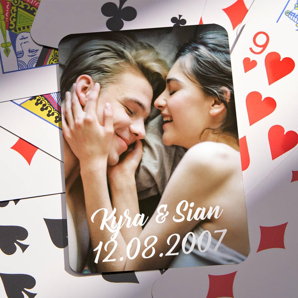 VEELU Personalised Playing Cards, Customised Picture Standard Playing Cards, Create Your Own Funny Decks Cards for Party Games, Gifts for Christmas, Wedding, Birthday