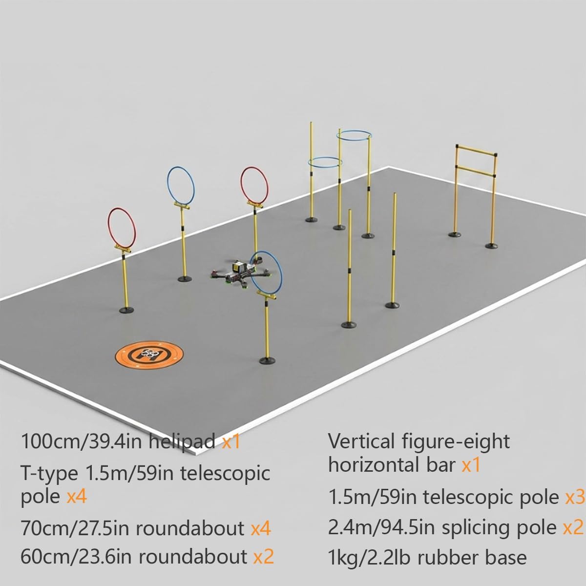 Kit Circuito de Obstáculos para Drone FPV, Equipo de Entrenamiento y Carrera de Drones, Pista DIY Portátil para Interior Exterior Escuela Jardín