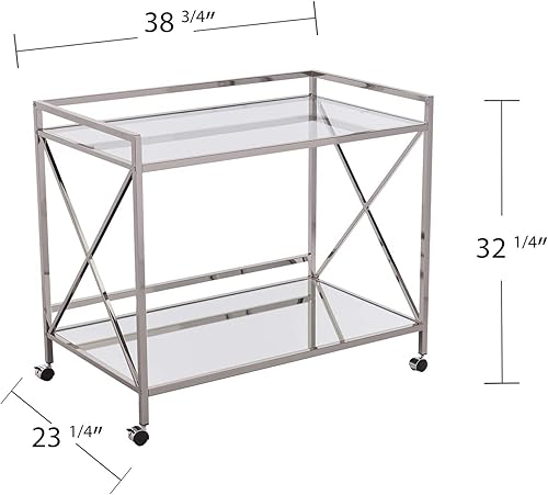 Miniatura 12 de SEI Furniture Maxton - Carrito metálico con estante abierto, color dorado Oro,Cromado,https://www.amazon.com/dp/undefined