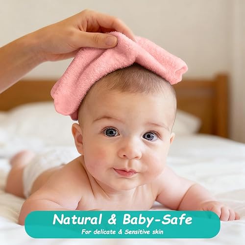 Miniatura 2 de HOMEXCEL Paquete de 12 paños para bebé, toalla de baño de microfibra de forro polar coral para bebé, 7 x 9 pulgadas, extra absorbente, suave, paño